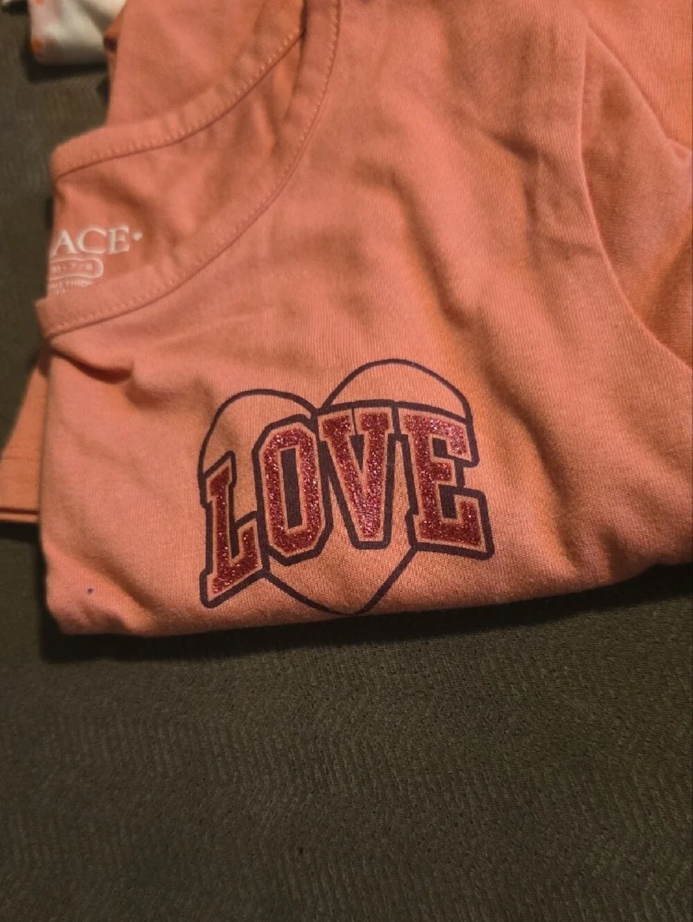 Place Girls Coral 'LOVE' Long Sleeve Top